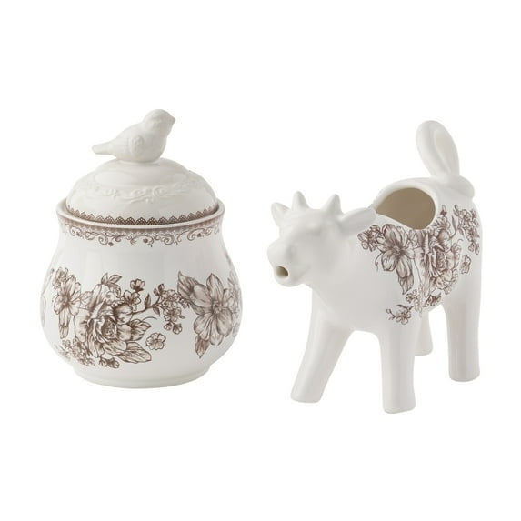 The Pioneer Woman Agatha Stoneware Sugar Bowl & Creamer Set, Blue