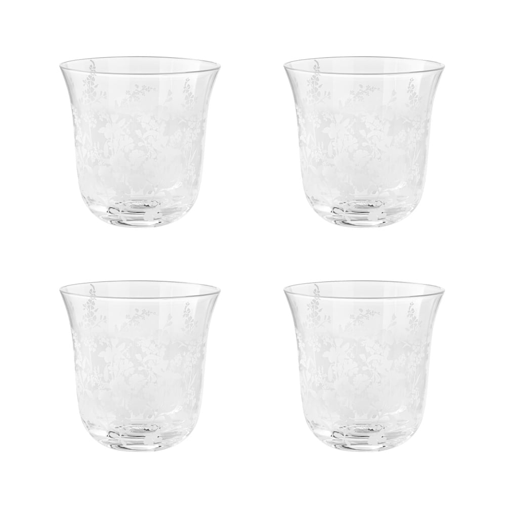 The Pioneer Woman Daisy Glass 12-Ounce Tumbler, Clear, Set of 4