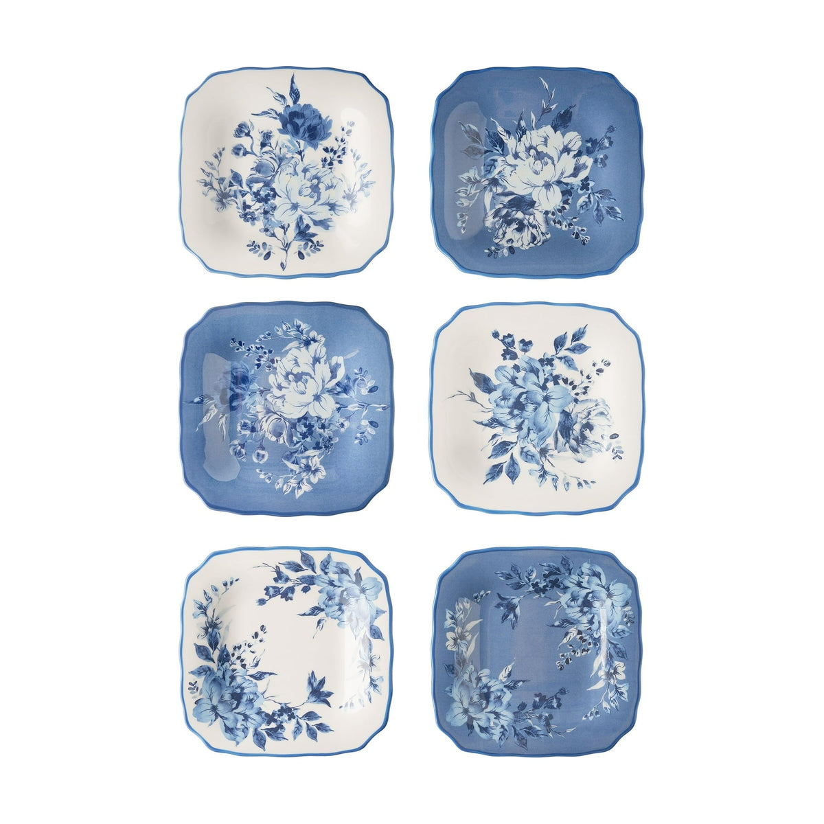 The Pioneer Woman Delilah Stoneware Appetizer Plates, Blue, Set of 6