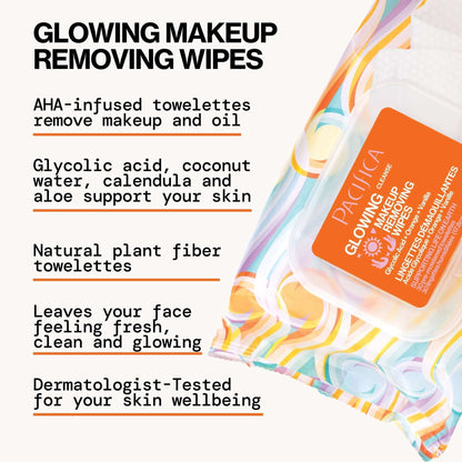 Pacifica Glowing Makeup Removing Wipes 30 Count