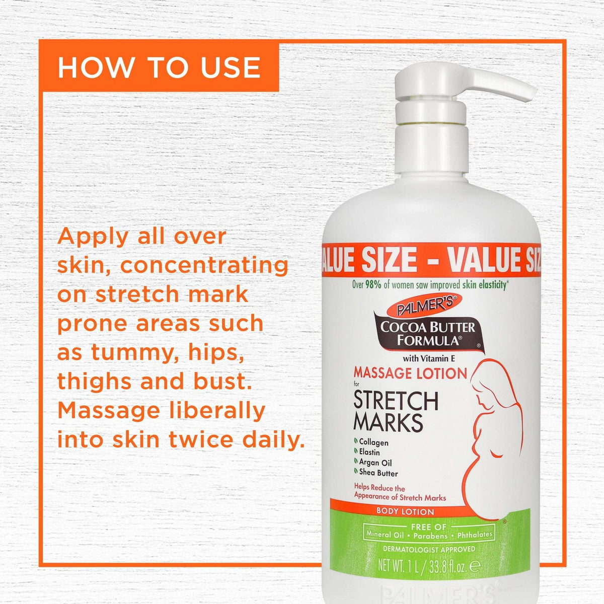 Palmer's Cocoa Butter Formula with Vitamin E Massage Lotion for Stretch Marks, 33.8 fl. oz.