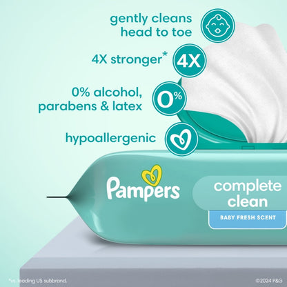 Pampers Complete Clean Baby Fresh Baby Wipes 12-Pack 864 Wipes