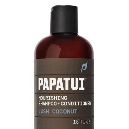 Papatui Nourishing Men's Shampoo and Conditioner 2-in-1, Lush Coconut, 18 fl oz (PACK OF 3 )