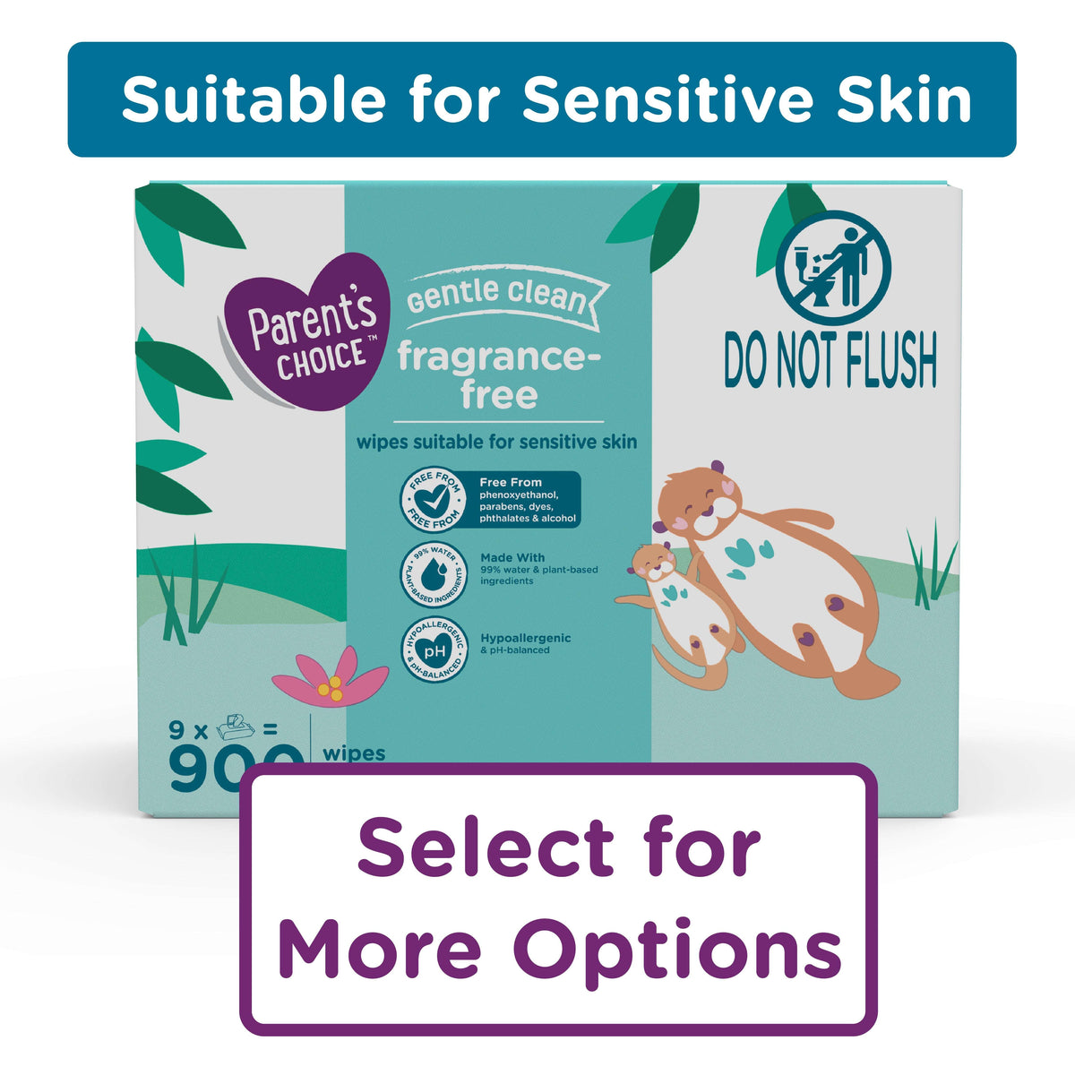 Parent's Choice Fragrance-Free Baby Wipes, 300 Count (Select for More Options)