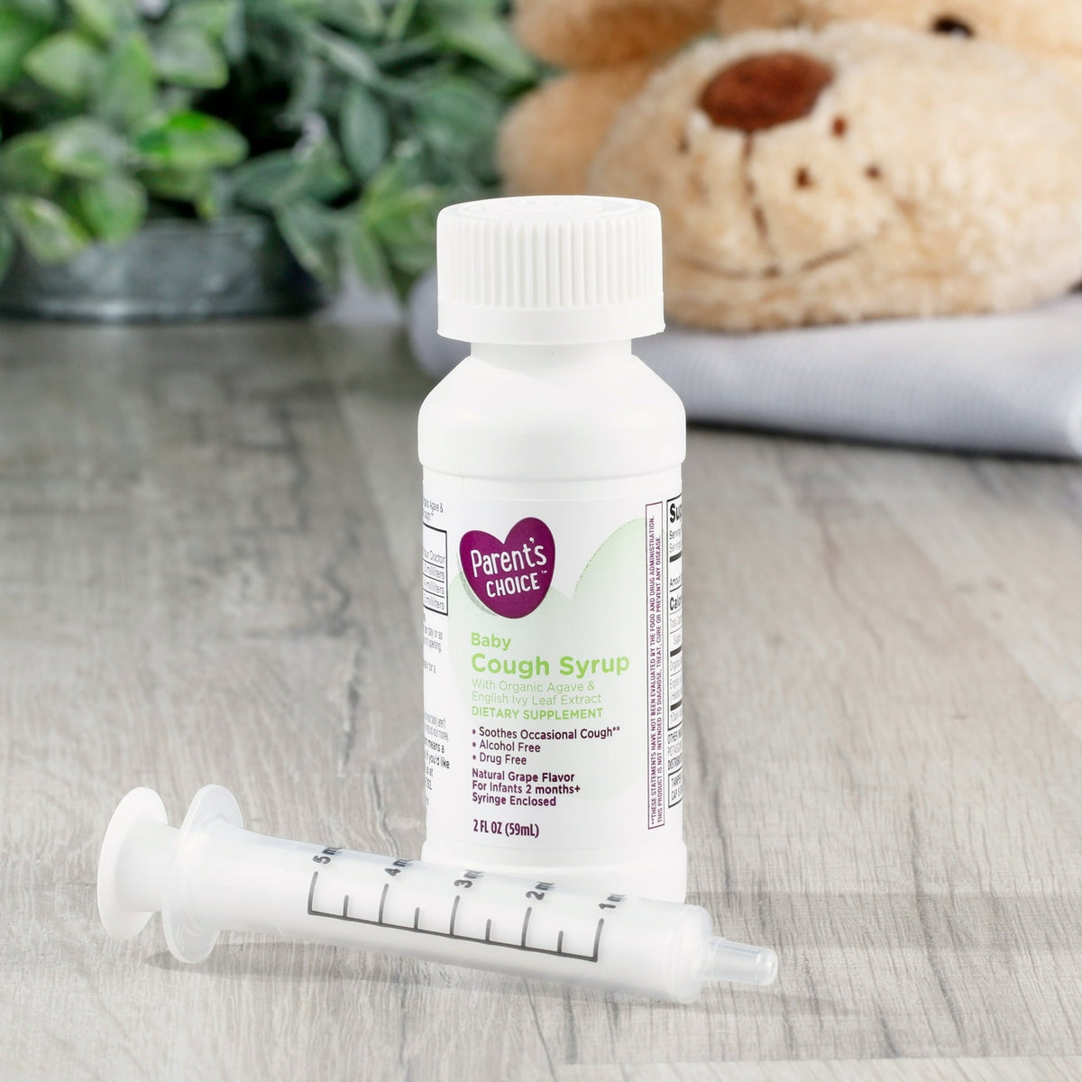Parent's Choice Baby Cough Syrup Dietary Supplement, Grape Flavor, Drug-Free, Alcohol-Free, 2 fl oz
