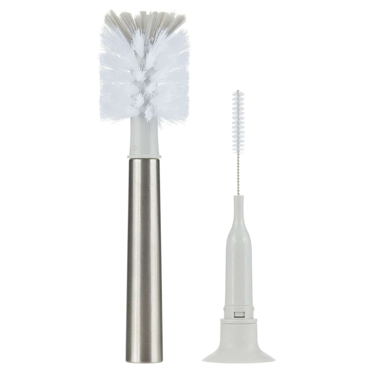 Parent's Choice Brush Breaks Long Handle Stainless Bottle Brush Cleaning Kit with Bottle Brush, Straw Brush, Nipple Brush, 2.63 in, Gray, 1 Piece