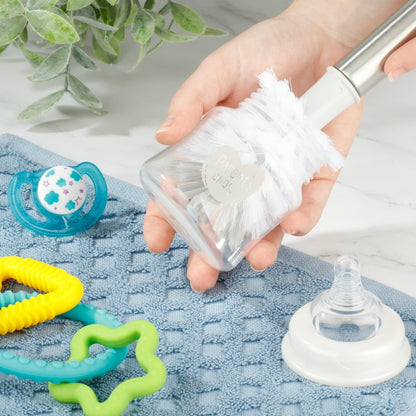 Parent's Choice Brush Breaks Long Handle Stainless Bottle Brush Cleaning Kit with Bottle Brush, Straw Brush, Nipple Brush, 2.63 in, Gray, 1 Piece