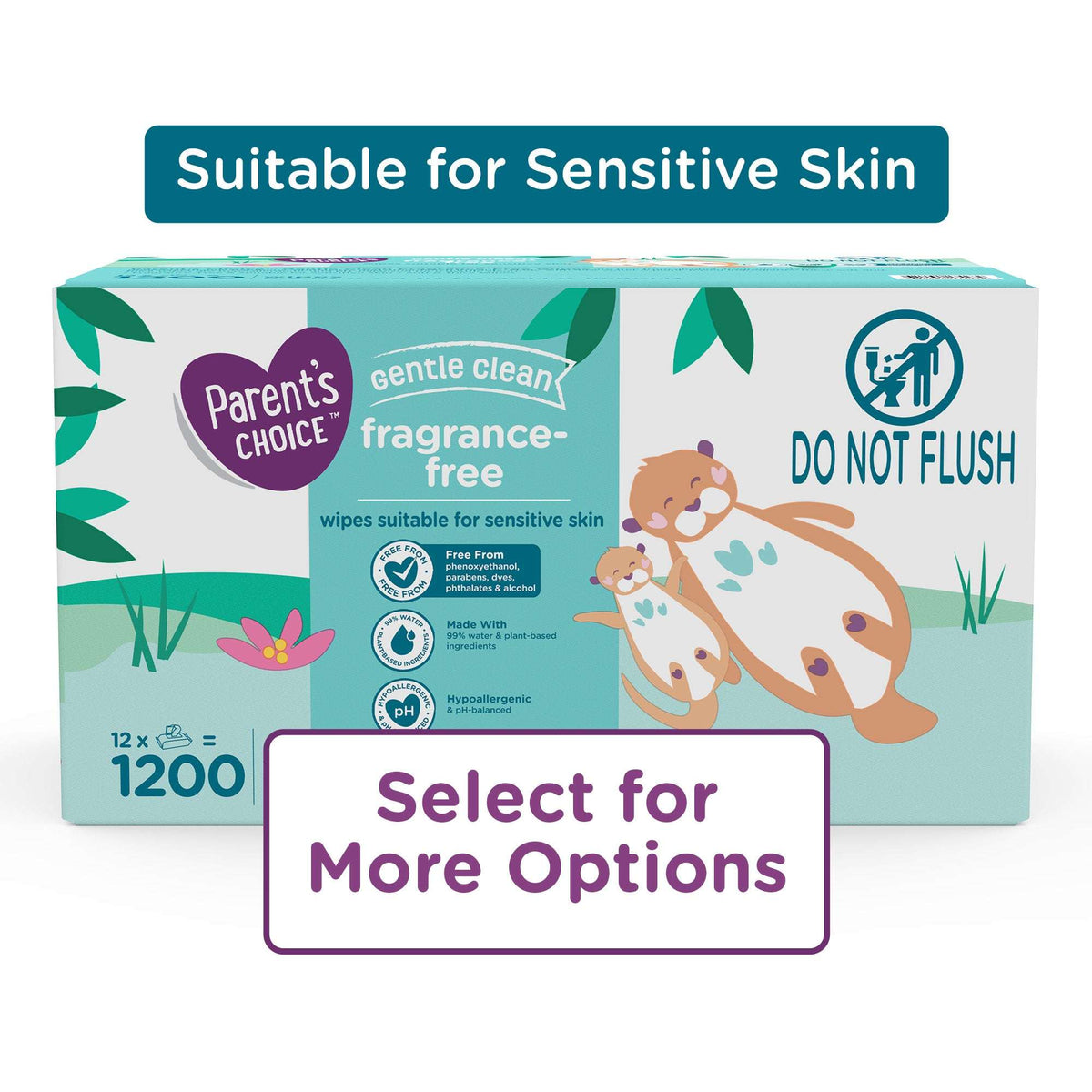 Parent's Choice Fragrance-Free Baby Wipes, 300 Count (Select for More Options)