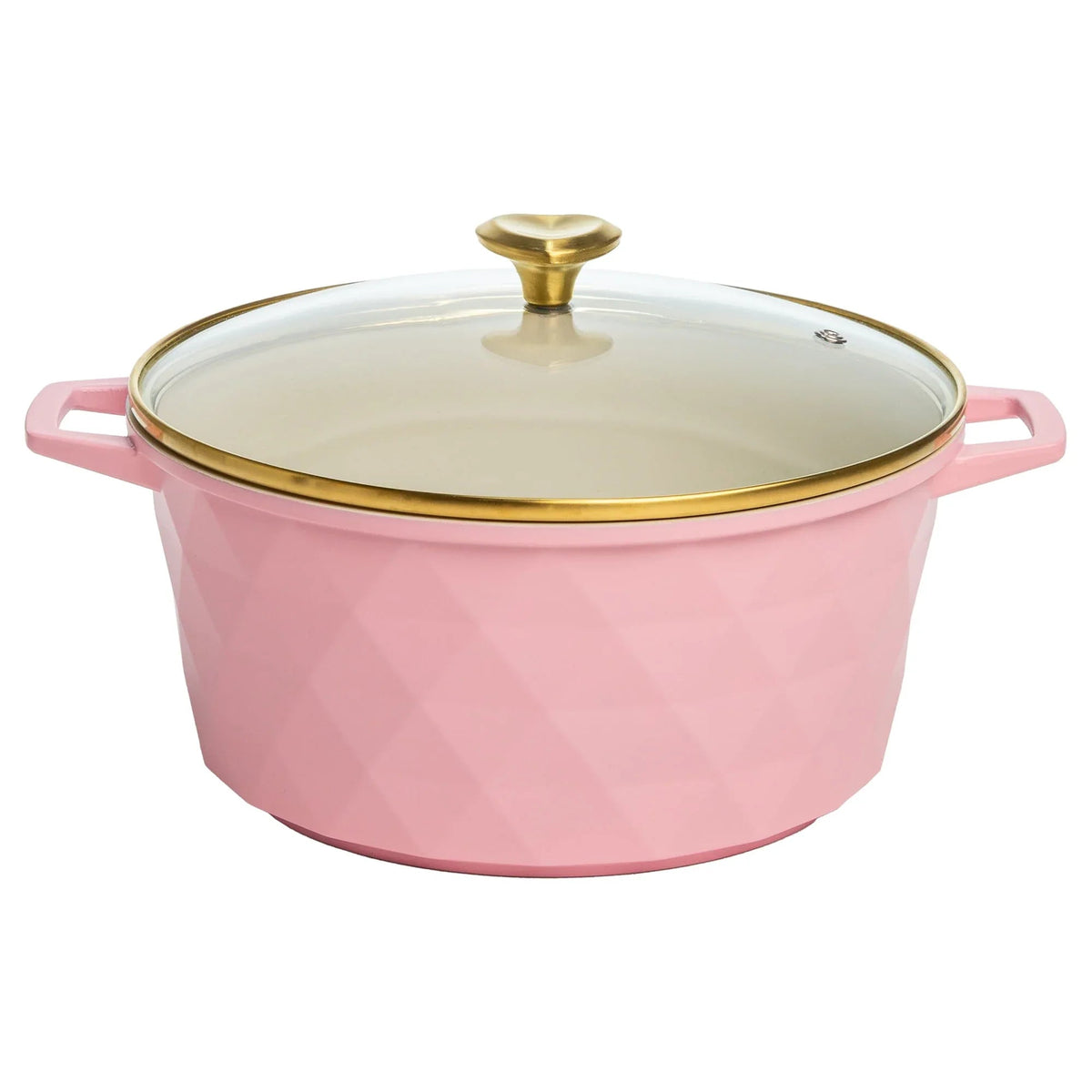 Paris Hilton 4.6 Quart Ceramic Nonstick Dutch Oven Pot with Lid, Dishwasher & Oven Safe, Pink