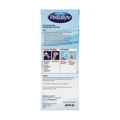 Pedialyte Electrolyte Solution Freezer Pops, Variety Pack, Pack of 64