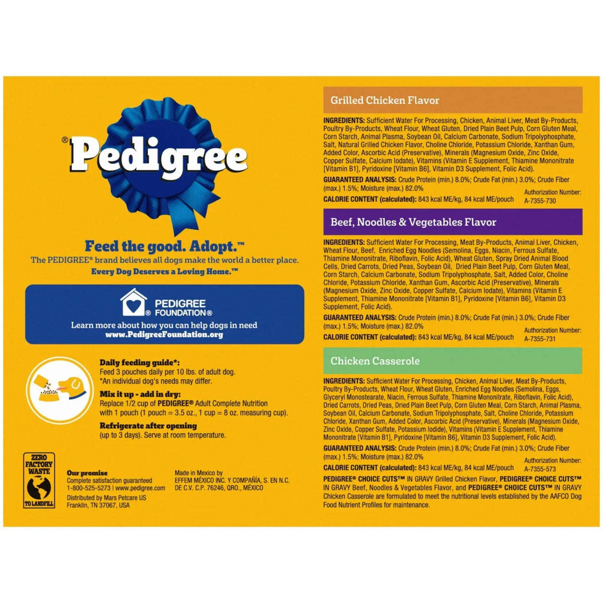 Pedigree Choice Cuts In Gravy Wet Dog Food Chicken Casserole Variety Pack, 3.5 oz Pouches, 18 Count