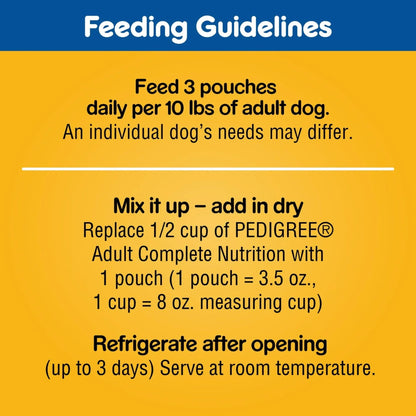 Pedigree Choice Cuts In Gravy Wet Dog Food Chicken Casserole Variety Pack, 3.5 oz Pouches, 18 Count