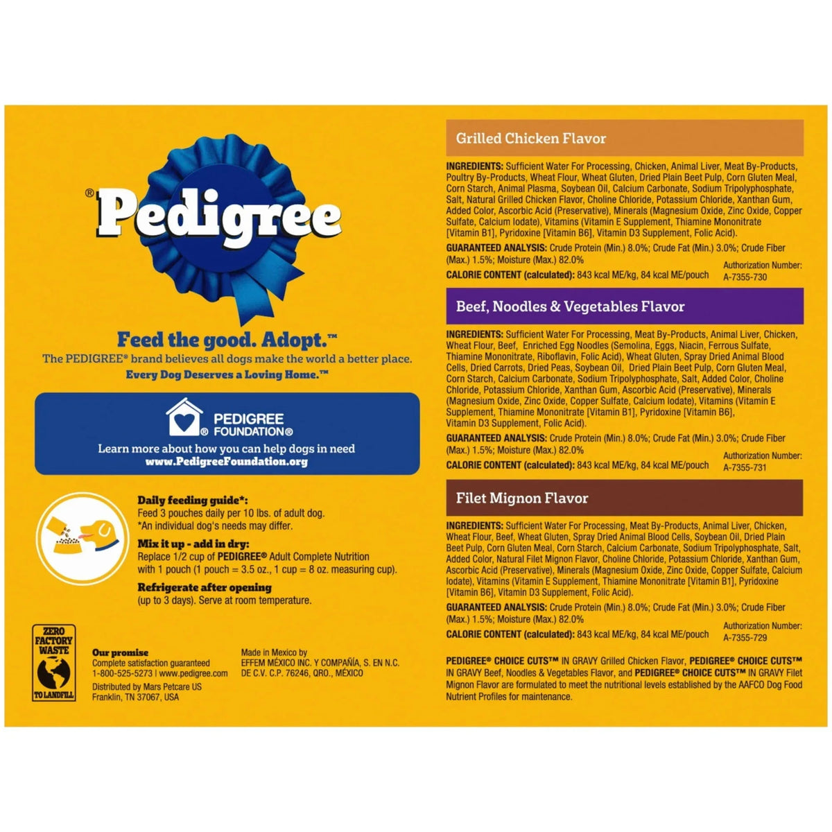 Pedigree Choice Cuts In Gravy Adult Soft Wet Dog Food Variety Pack, 3.5 oz Pouches, 18 Count
