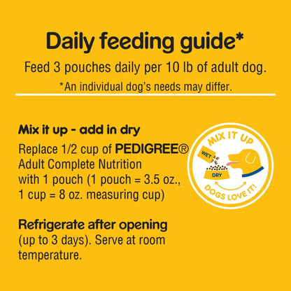 Pedigree Choice Cuts In Gravy Adult Soft Wet Dog Food Variety Pack, 3.5 oz Pouches, 18 Count