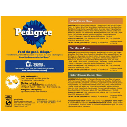Pedigree Choice Cuts In Gravy Adult Soft Wet Dog Food Variety Pack, 3.5 Oz Pouches (18 Pack)