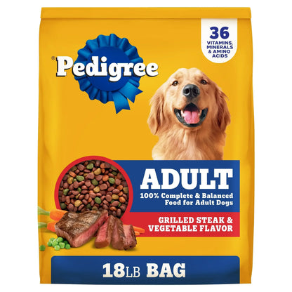 Pedigree Complete Nutrition Adult Dry Dog Food, Grilled Steak & Vegetable Flavor