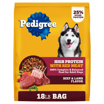 Pedigree High Protein Adult Dry Dog Food, Beef and Lamb Flavor