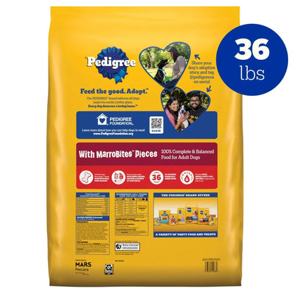 Pedigree With MarroBites Pieces Adult Dry Dog Food, Grilled Steak and Vegetable Flavor, 36 lb. Bag