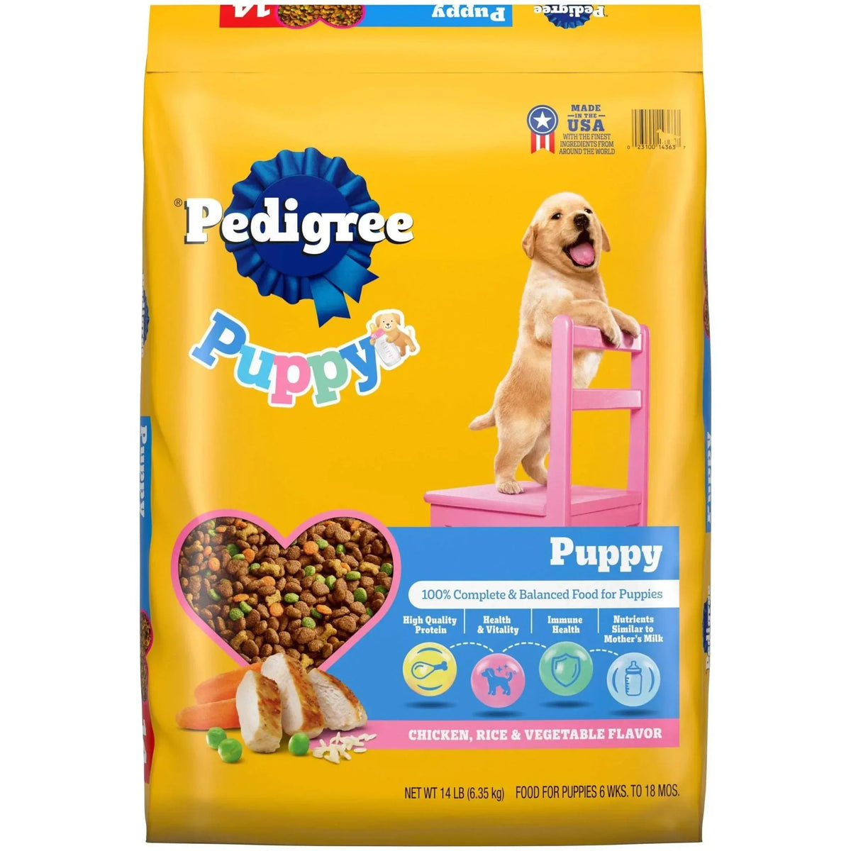 Pedigree Puppy Growth & Protection Dry Dog Food Chicken & Vegetable Flavor
