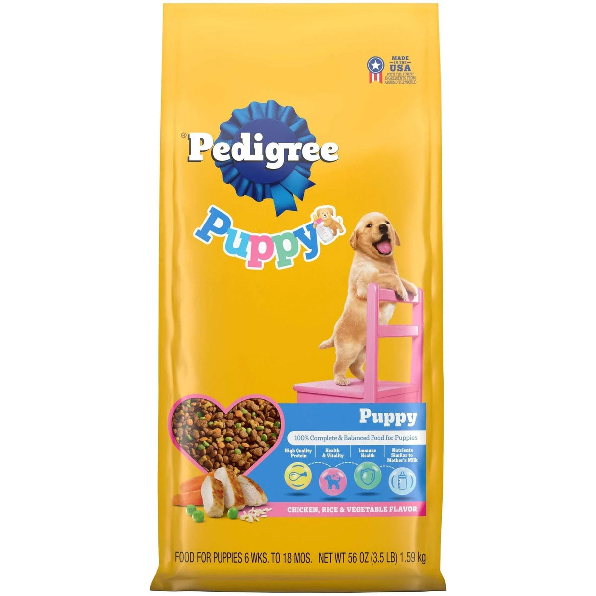 Pedigree Puppy Growth & Protection Dry Dog Food Chicken & Vegetable Flavor