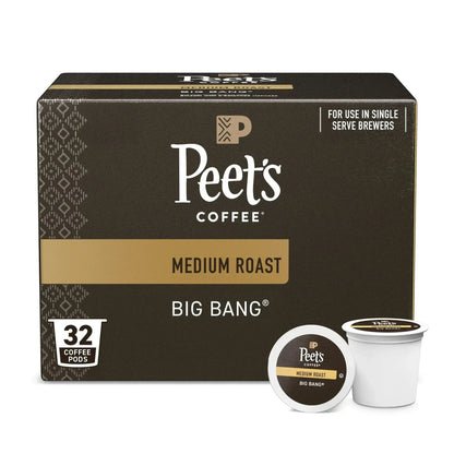 Peet's Coffee Big Bang Premium Medium Roast Single Serve Coffee Pods, 22 Count