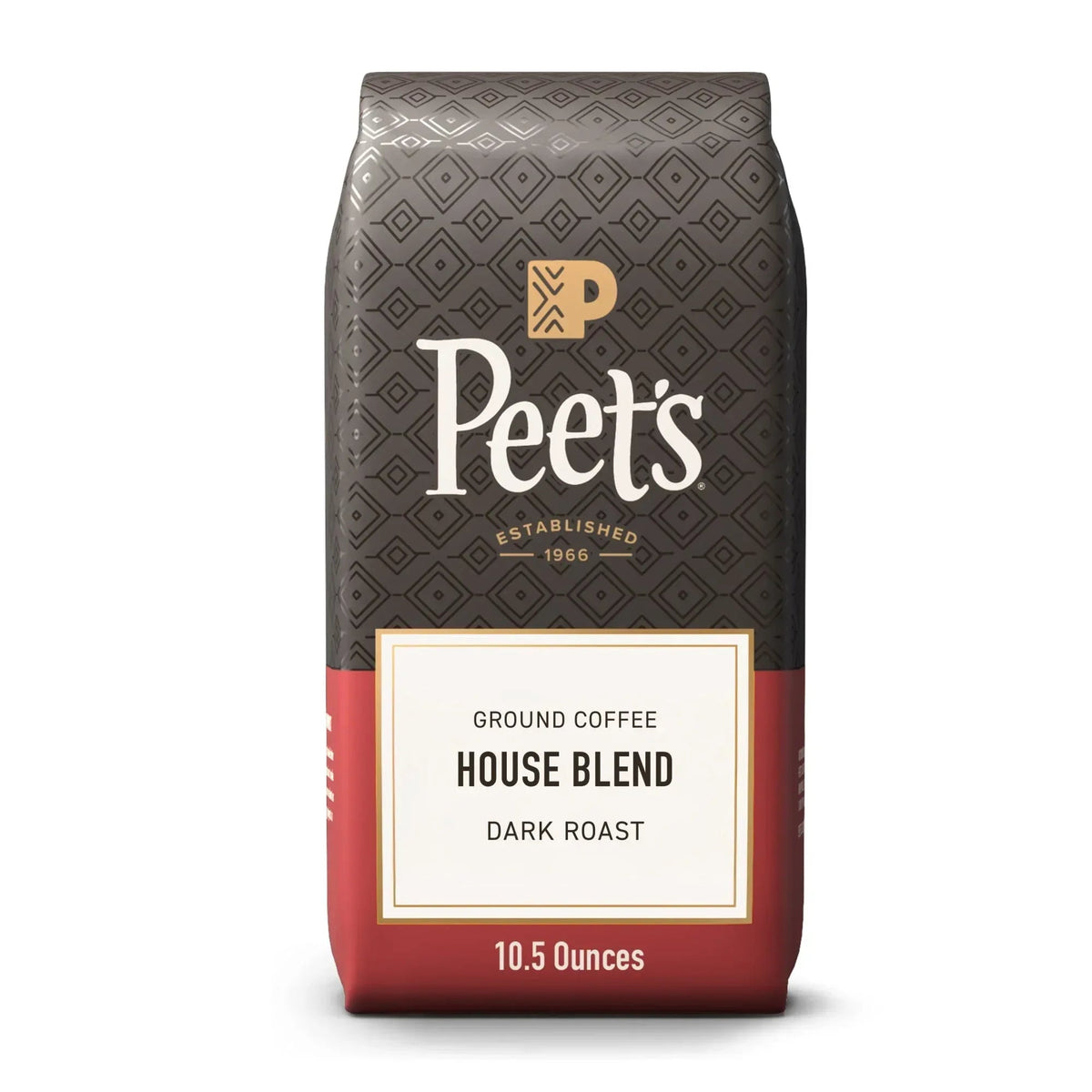 Peet's Coffee House Blend Premium Dark Roast Ground Coffee, Arabica, 10.5 oz