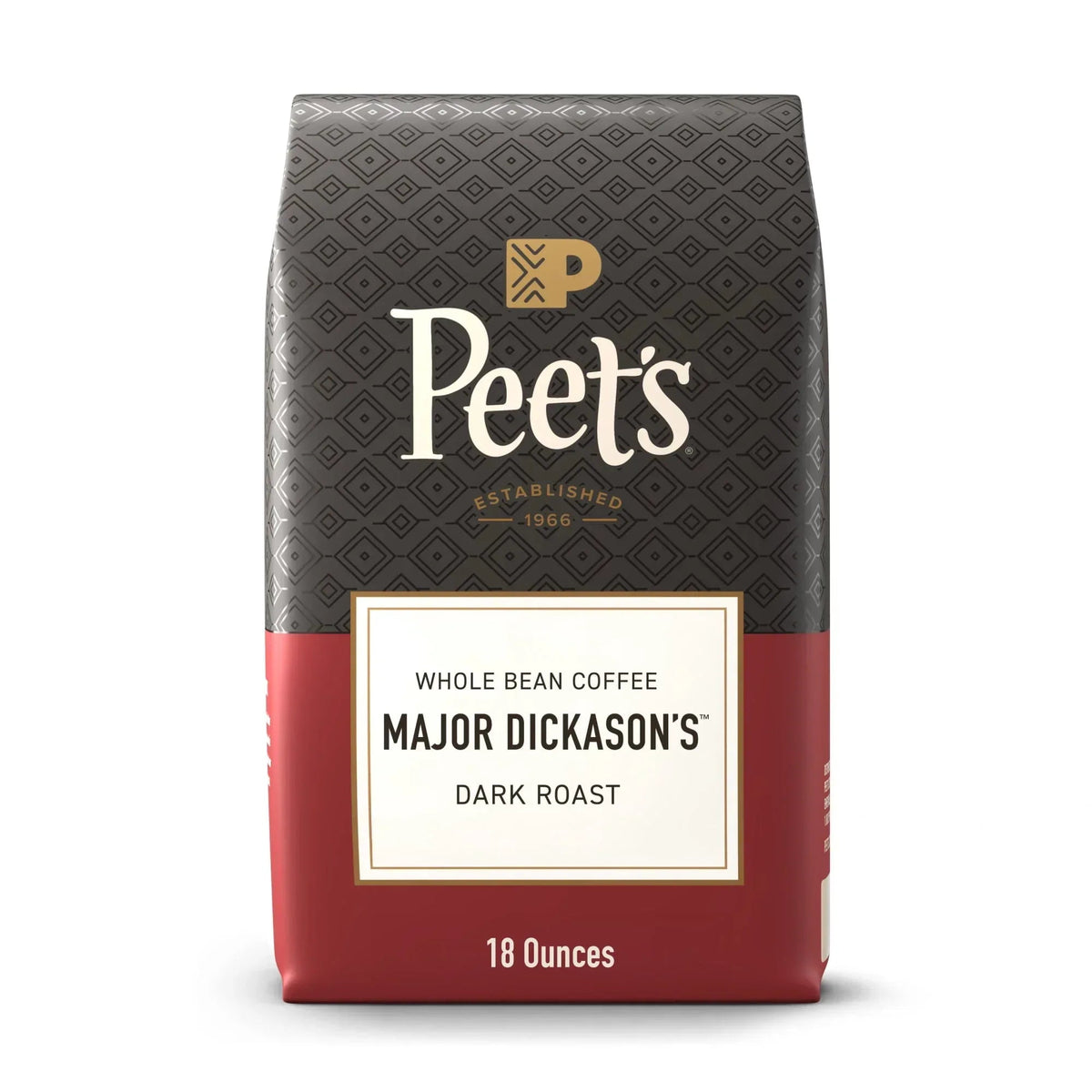 Peet's Coffee Major Dickason's Blend Premium Dark Roast Whole Bean Coffee, Arabica, 18 oz