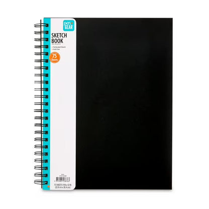Pen+Gear 12" x 9" Spiral Sketch Book, 75 Sheets of White, Acid Free, Perforated Premium Drawing Paper