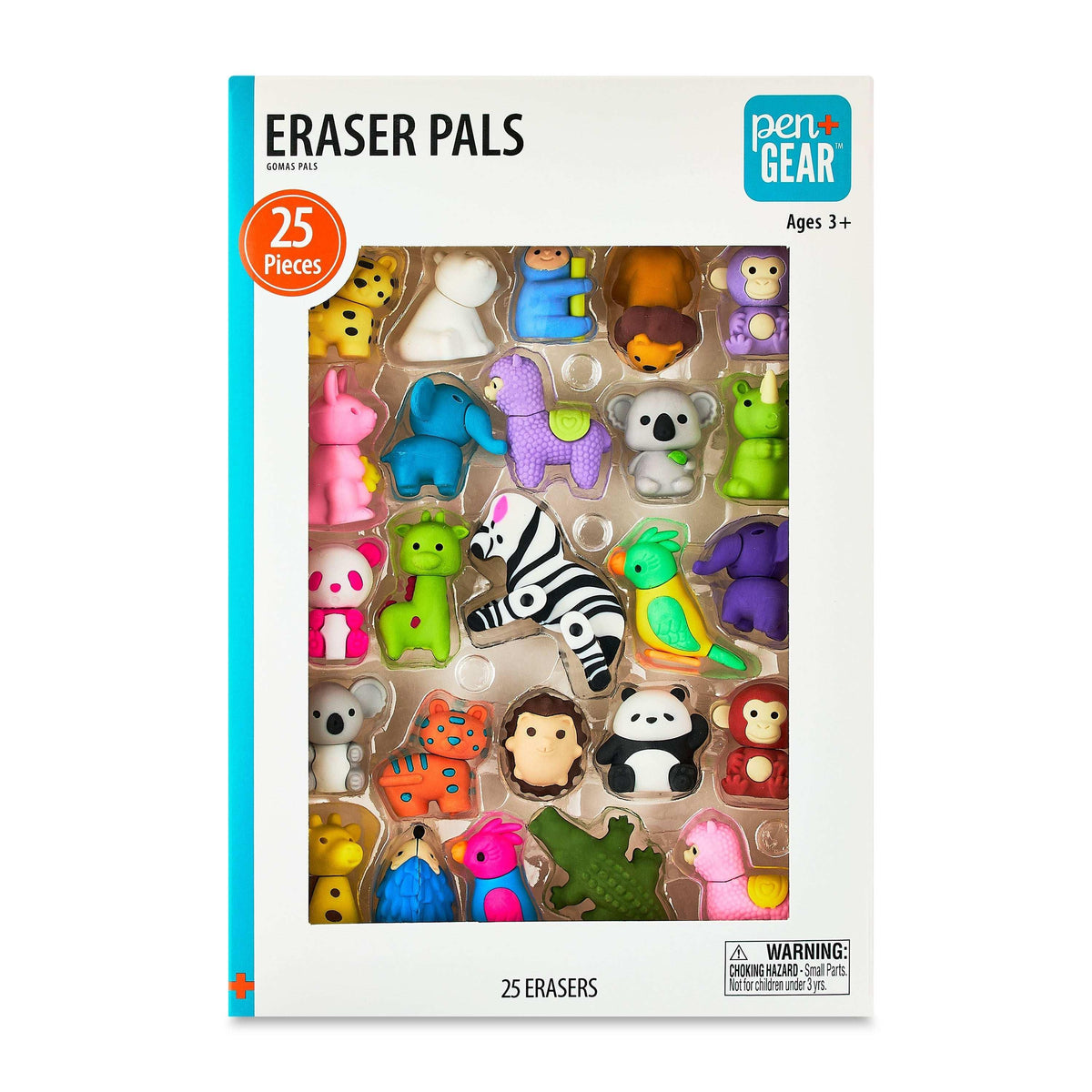Pen+Gear Eraser Pals, Animals, 25 Count