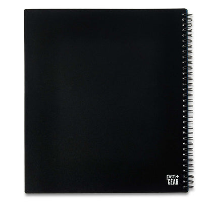 Pen+Gear 12 Pocket Spiral Poly Organizer, Black File Folders, Assembled Product Height 11.4in