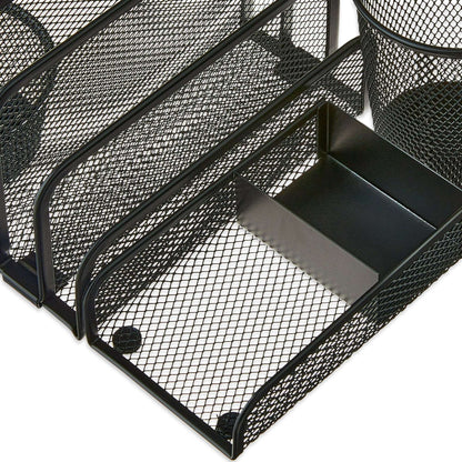 Pen+Gear 4-Piece Metal Desk Organizer Set, Black