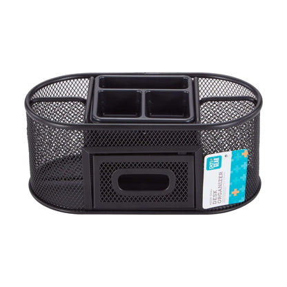 Pen+Gear Metal Mesh Desktop Organizer, 8 Compartments, Black