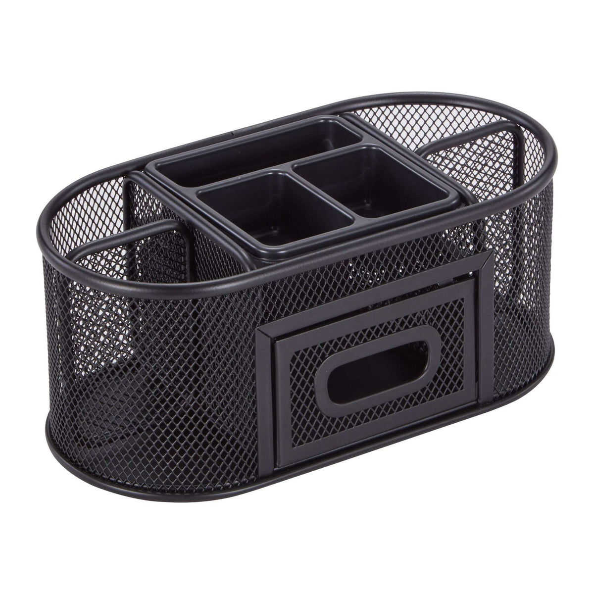 Pen+Gear Metal Mesh Desktop Organizer, 8 Compartments, Black