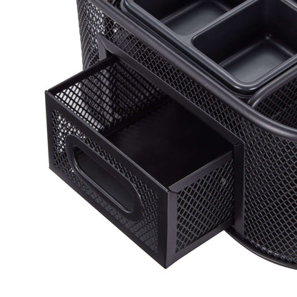 Pen+Gear Metal Mesh Desktop Organizer, 8 Compartments, Black