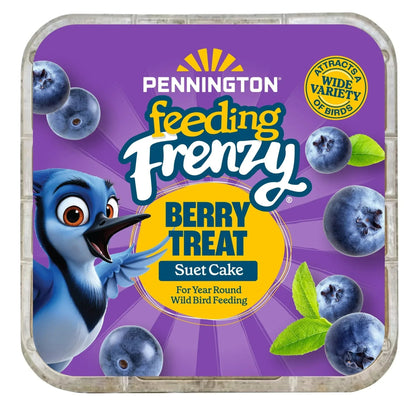 Pennington Feeding Frenzy Berry Treat Suet Cake, 11.75 oz, Suet Cakes for Wild Birds, Wild Bird Food, Fresh