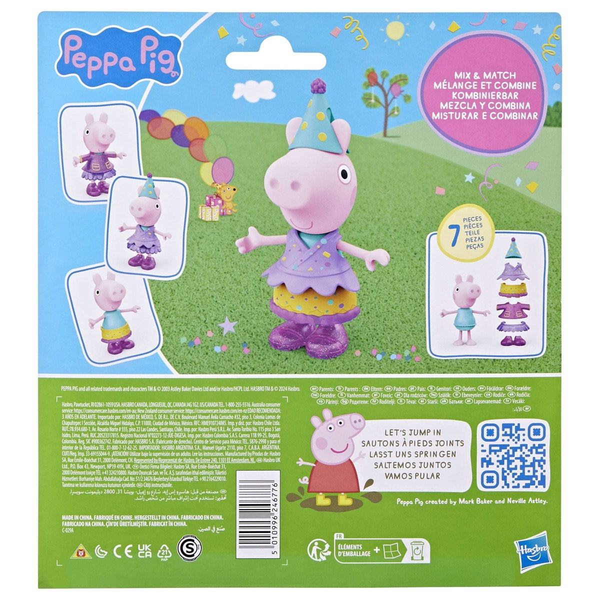 Peppa Pig Toys Peppa Pig Celebration Dress-Up 6” Figure, Preschool Toys for Kids 3 and up