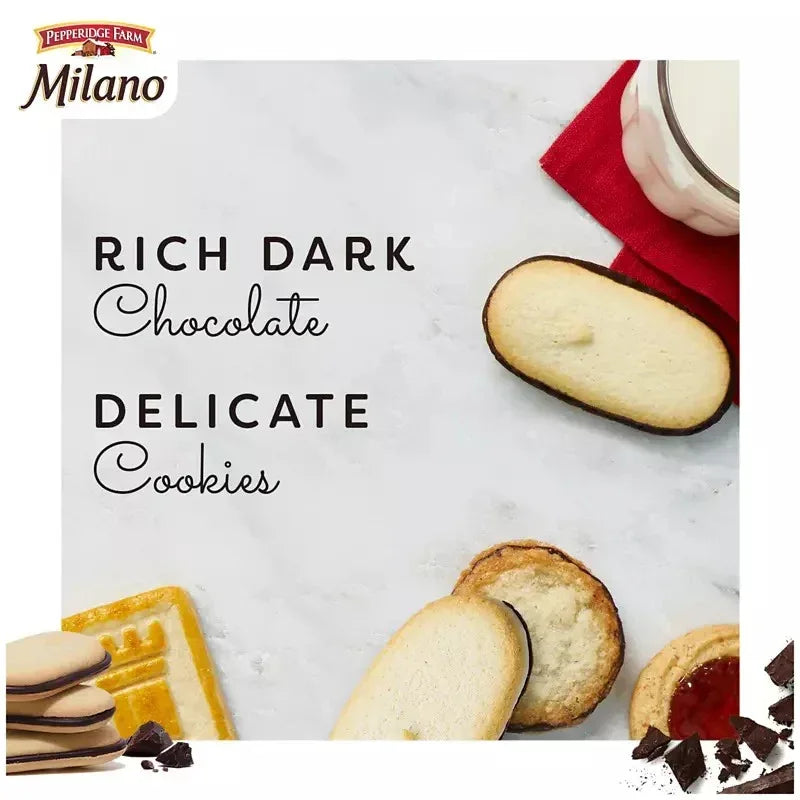 Pepperidge Farm Milano Cookies, Dark Chocolate, 2 Cookies Per Pack, 20 pk./0.75 oz.