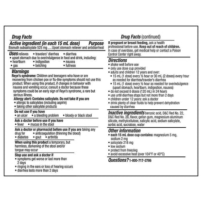 Pepto Bismol Liquid Ultra Stomach Relief, 12 fl oz Bottles, 3 Pack