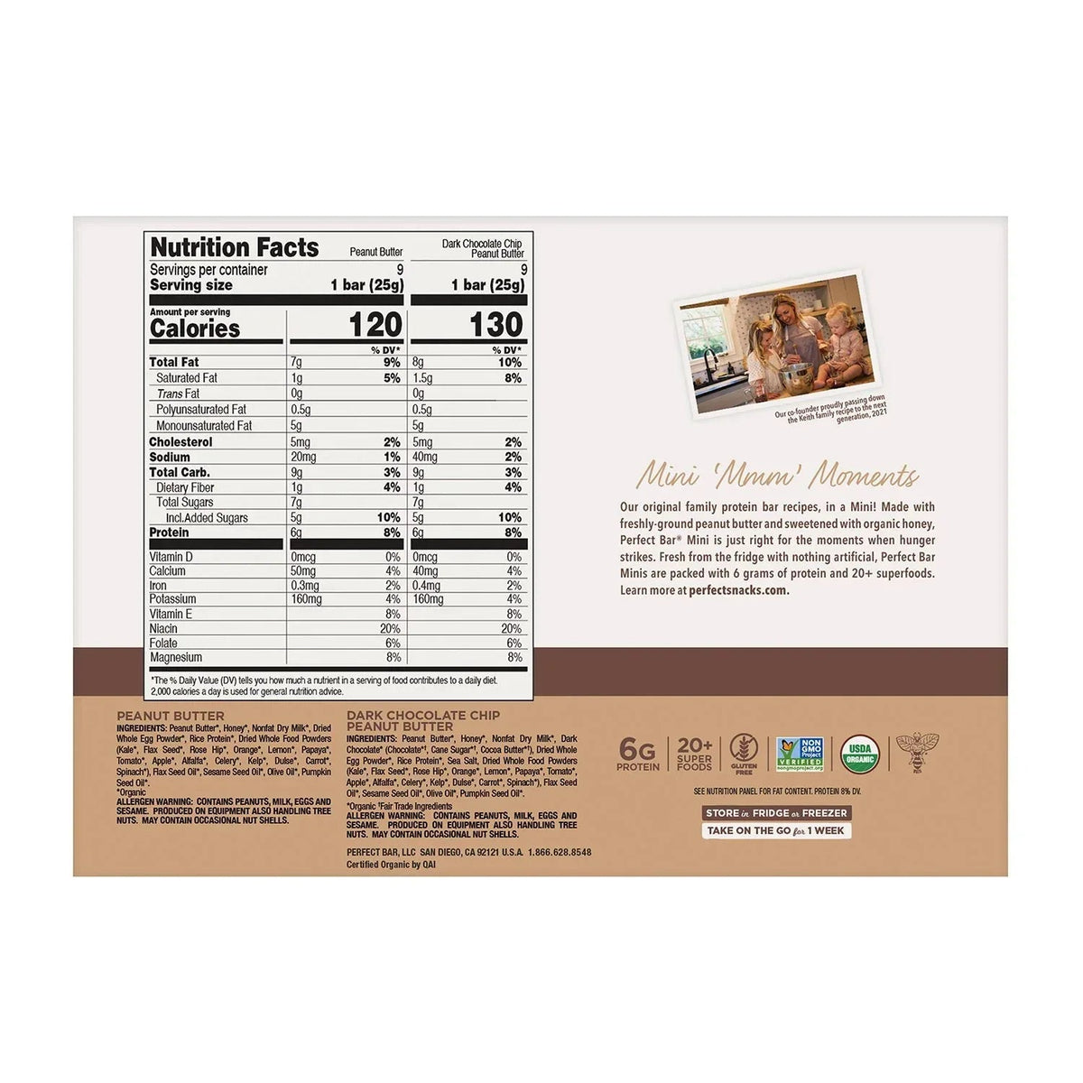 Perfect Bar Mini Protein Bar Variety Pack, 0.88 oz., 18 pk.
