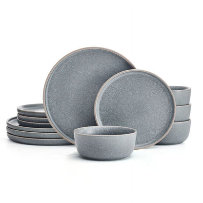 Pfaltzgraff Victoria 12 Piece Stoneware Dinnerware Set Blue