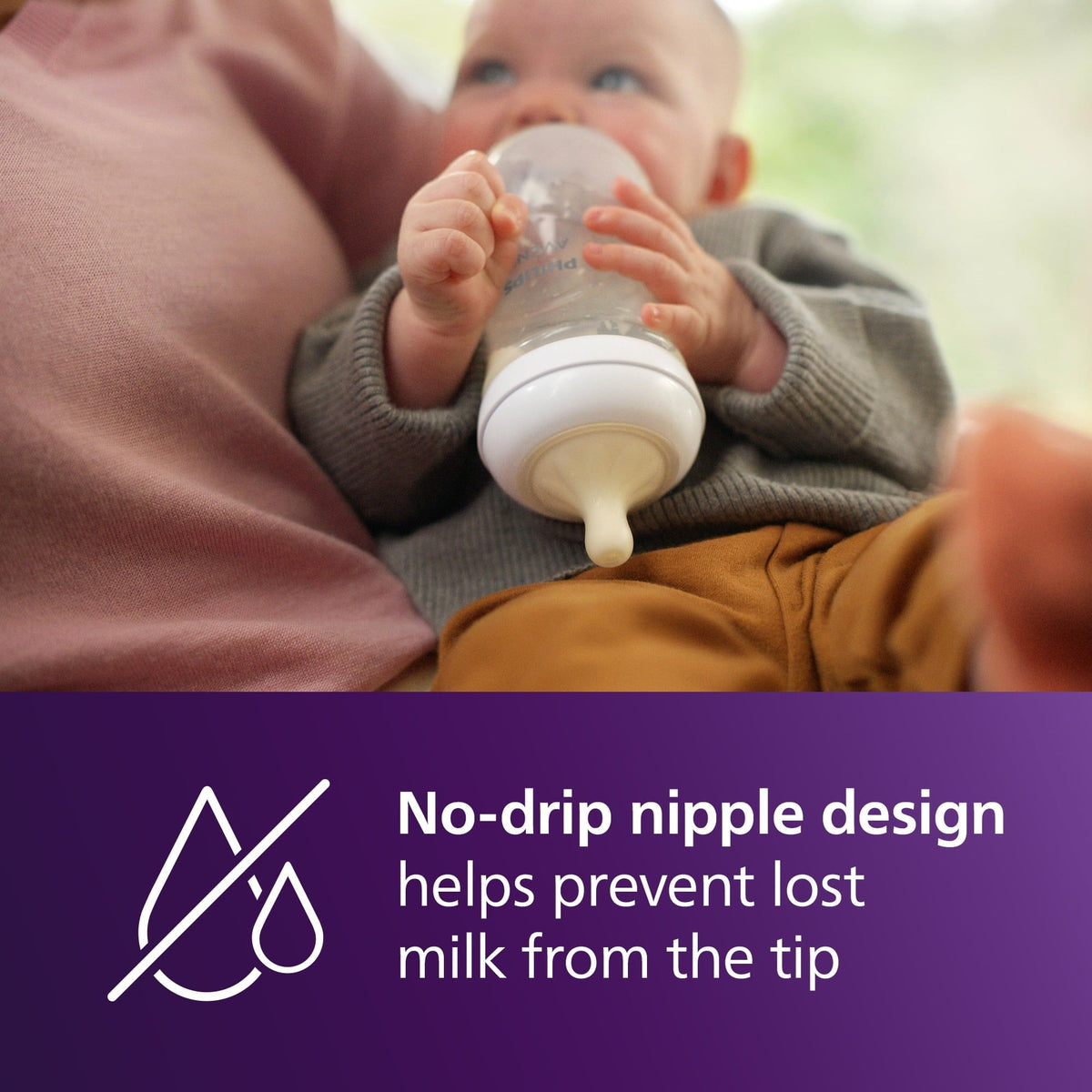 Philips Avent Natural Baby Bottle with Natural Response Nipple (Medium Flow,Flow 3), 9oz, SCY903/91