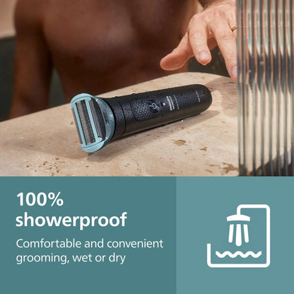 Philips Norelco Body Groomer 9000 Series, Body Hair Trimmer For Men & Intimate Shaver System with Uv Cube Cleaner & Adjustable Back Attachment, 100% Showerproof, BG9480/50
