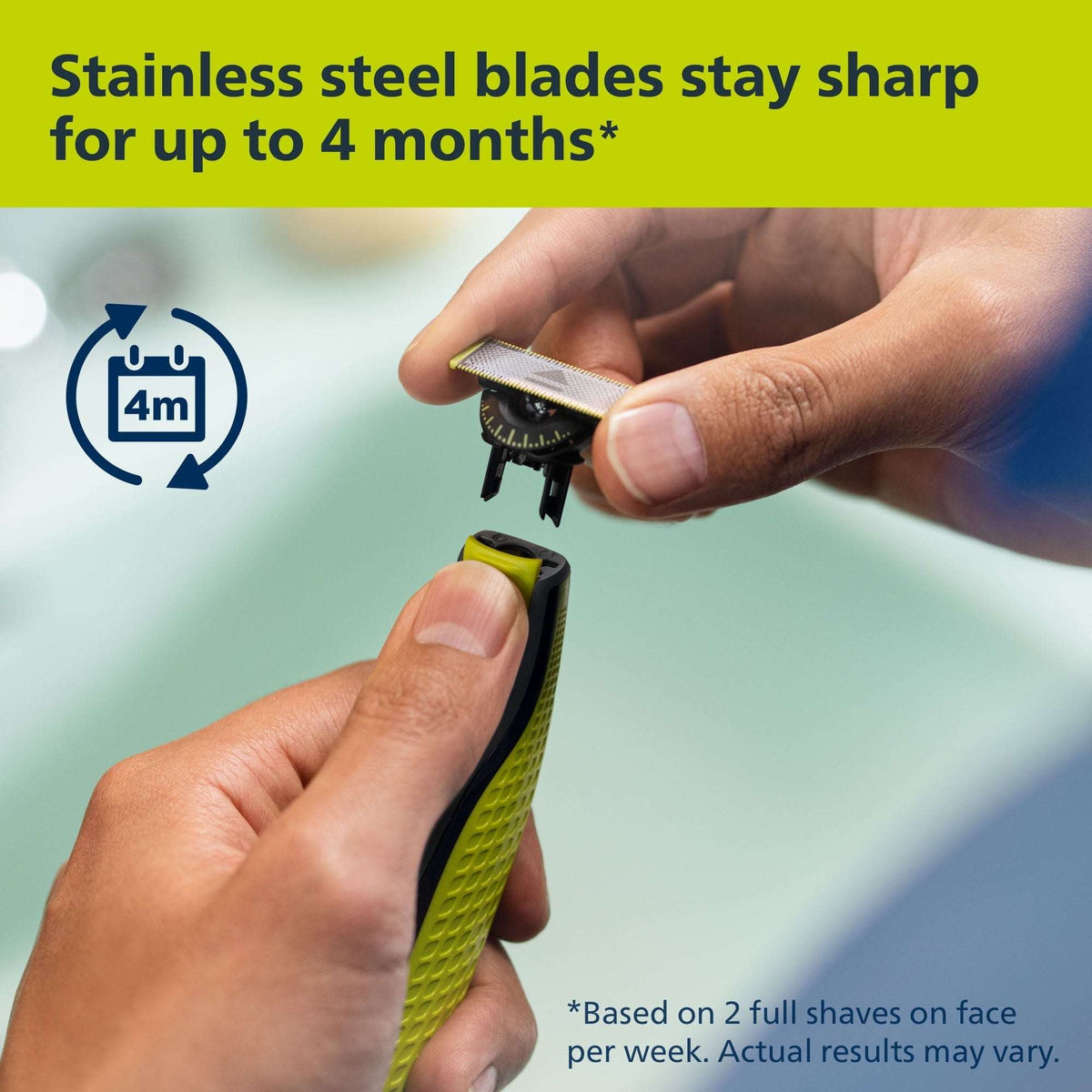Philips Norelco OneBlade 360 Replacement Blades for Regular OneBlade Trimmer, 3 Pack, QP430/80