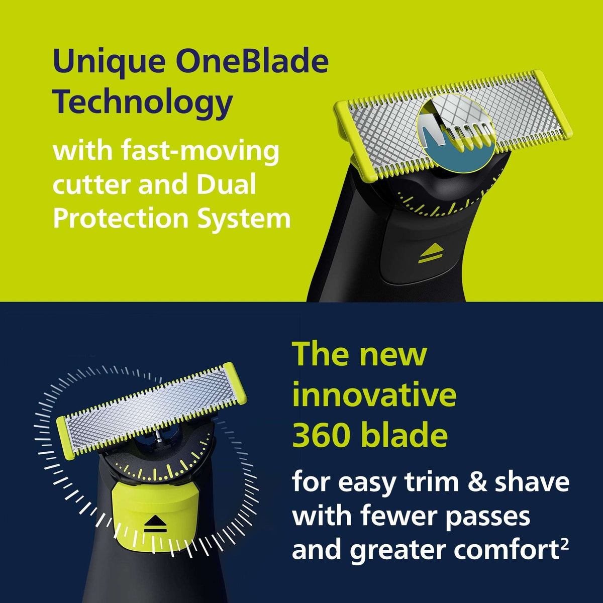 Philips Norelco Oneblade 360 Pro Hybrid Face & Body Electric Trimmer QP6542/70