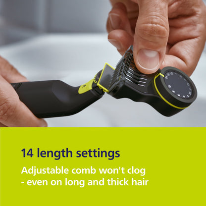 Philips Norelco Oneblade 360 Pro Hybrid Face & Body Electric Trimmer QP6542/70