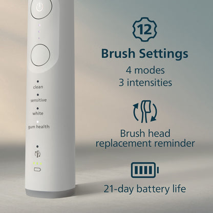 Philips Sonicare Supreme Clean Rechargeable Toothbrush, White and Blue, 2 pk.