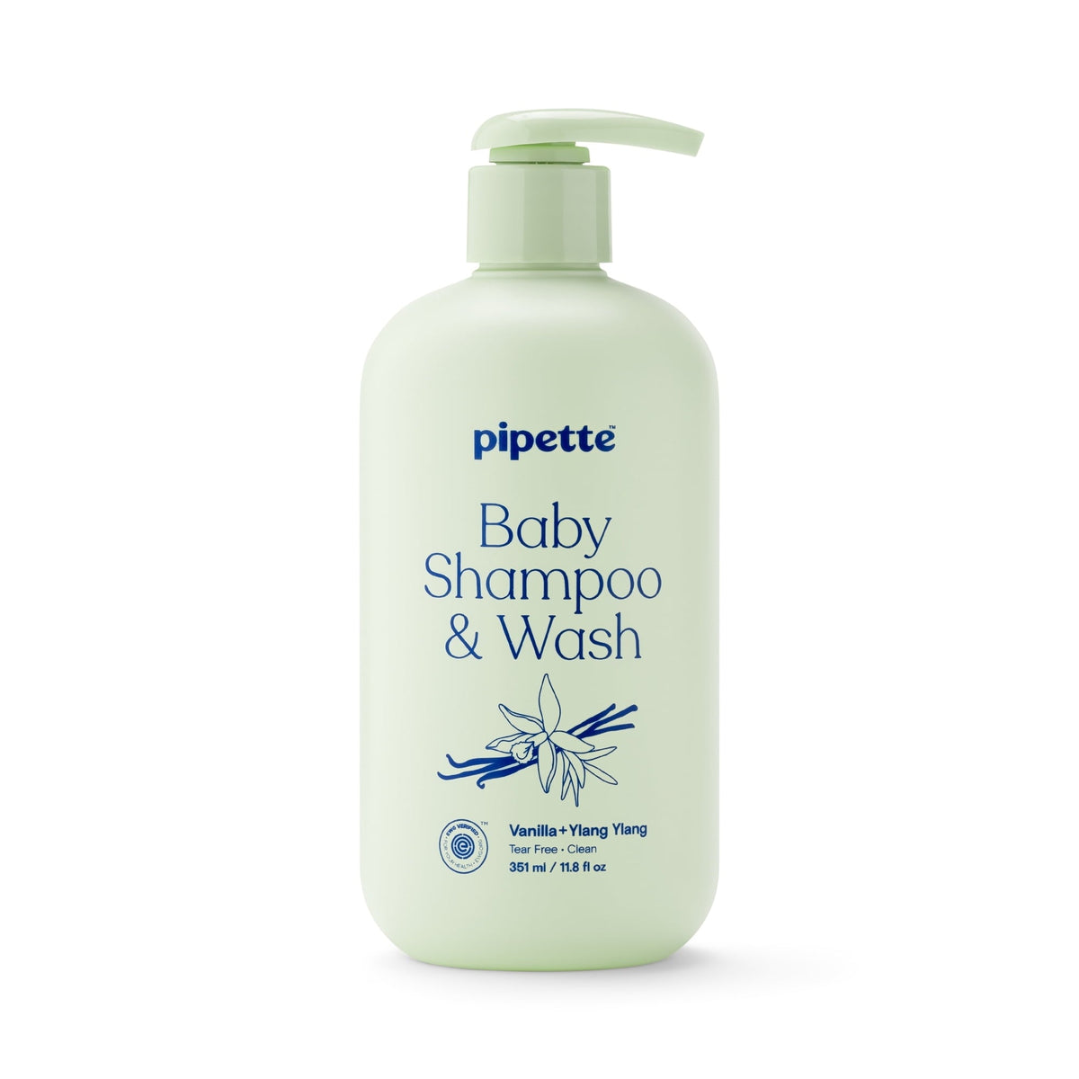 Pipette Tear-Free Baby Shampoo & Wash, Sensitive Skin, Vanilla + Ylang Ylang, 11.8 fl oz