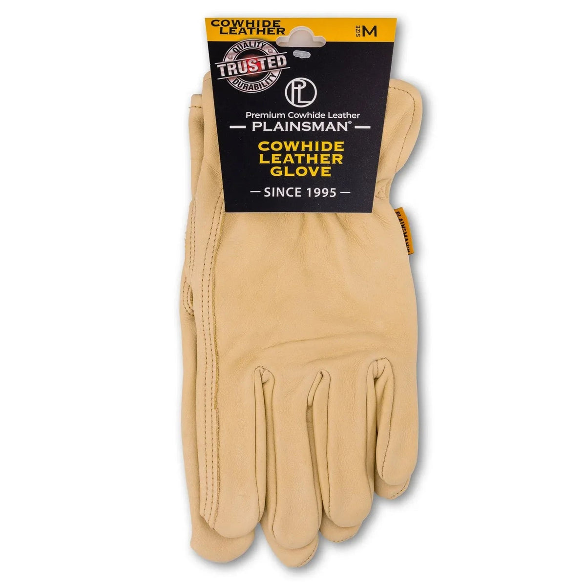 Plainsman Premium Cowhide Leather Gloves, Assorted Sizes (6 pk.)