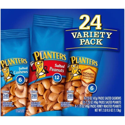 Planters, Cashew & Peanut, Variety Pack, 24-count