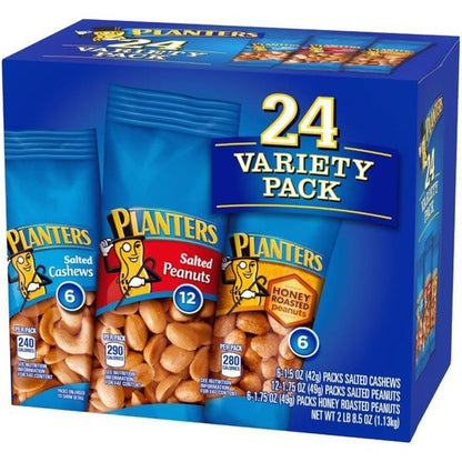 Planters, Cashew & Peanut, Variety Pack, 24-count
